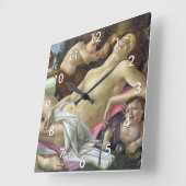 Sandro Botticelli - Venus and Mars, right side Quadratische Wanduhr (Winkel)