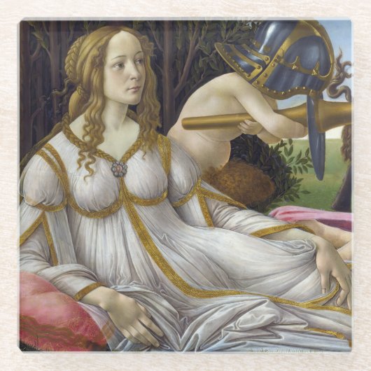 Sandro Botticelli - Venus und Mars, links Glasuntersetzer (Vorderseite)
