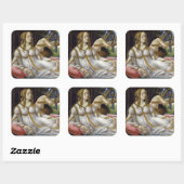 Sandro Botticelli - Venus und Mars, links Quadratischer Aufkleber (Blatt)