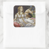 Sandro Botticelli - Venus und Mars, links Quadratischer Aufkleber (Tasche)