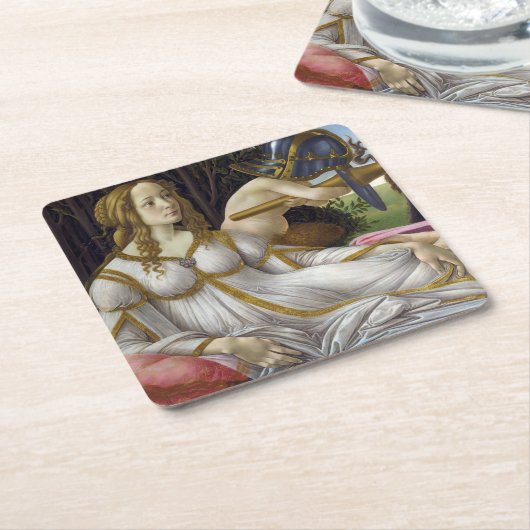 Sandro Botticelli - Venus und Mars, links Rechteckiger Pappuntersetzer (angewinkelt)
