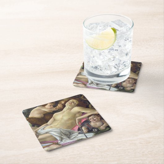 Sandro Botticelli - Venus und Mars, rechts Rechteckiger Pappuntersetzer (Vor Ort)