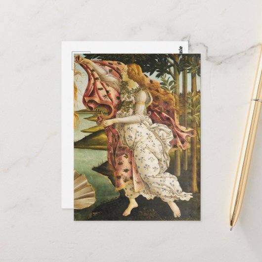 Sandro Botticelli - Willkommen Venus im Land der s Postkarte (Vorderseite/Rückseite Beispiel)