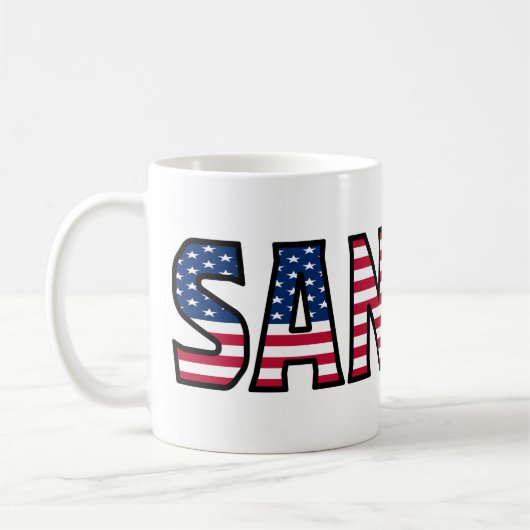 Sandro Name Vorname USA styled Tasse Kaffeetasse (Links)