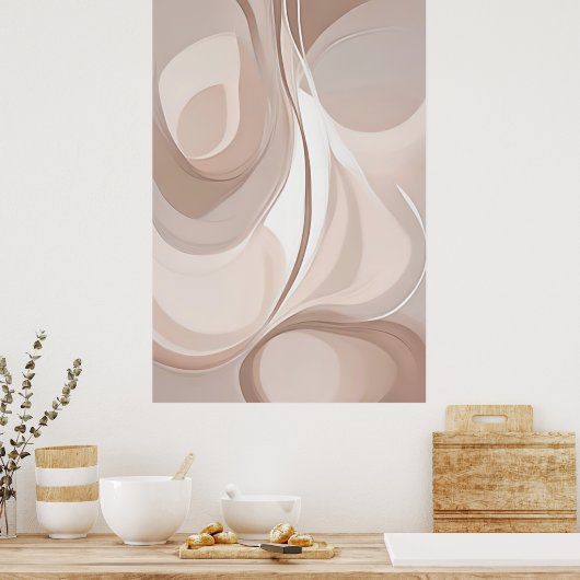 "Sands of Synthesis" | Beige Abstrakte Kunst Poster (Küche)