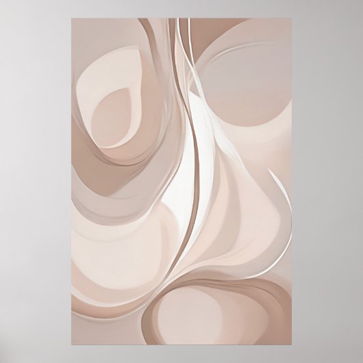 "Sands of Synthesis" | Beige Abstrakte Kunst Poster (Vorne)