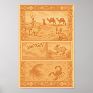 Sands of the Sahara - Wüste Wildlife Comic Poster