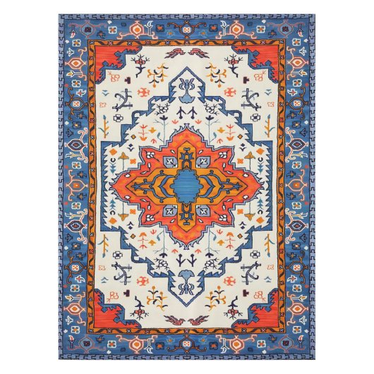 Sands of Time: Heritage Boho Marokkanische Kunst Tischdecke (Vorderseite)