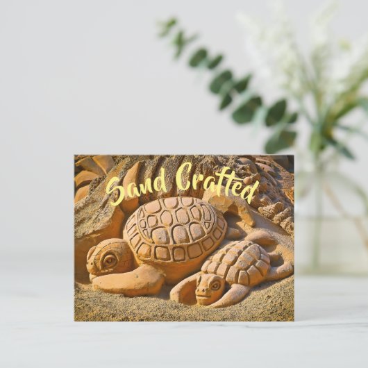 Sandschildkröte Postkarte (Stehend Vorderseite)