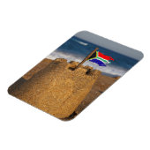 Sandschloss mit südafrikanischer Flagge, Umhlanga Magnet (Linke Seite)