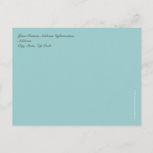 Sandschrift am Strand Save the Date Postkarte (Rückseite)