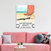 Sandsend Beach yorkshire Beach Poster Leinwanddruck (Insitu (Wohnzimmer))