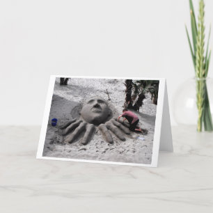 Sandskulptur machen feiertagskarte