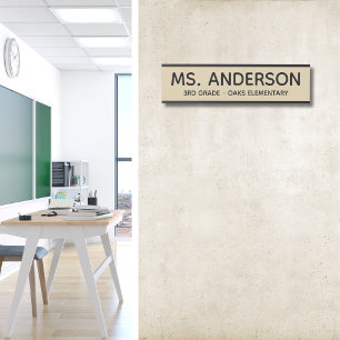 Sandstein-Beige-Klassenzimmertür-Schild Türschild