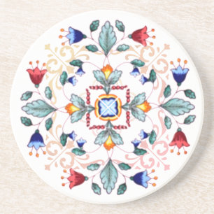 Sandstein-Bierdeckel - Fiori (A) Getränkeuntersetzer