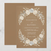 Sandstein Serene Rustikale Hochzeit Einladung (Vorne/Hinten)