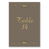 Sandstein und Gold-Tischnummer Tischnummer (Rückseite)