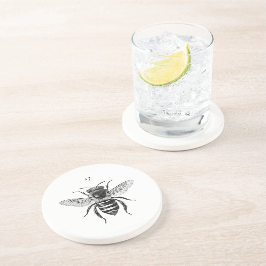 Sandstein-Untersetzer der Bienen-17 Getränkeuntersetzer (Seite)