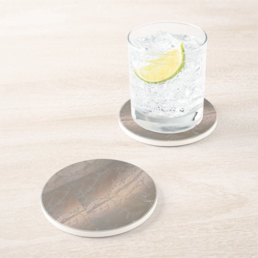 Sandstein Untersetzer mit Beige-Swirl-Design (Seite)