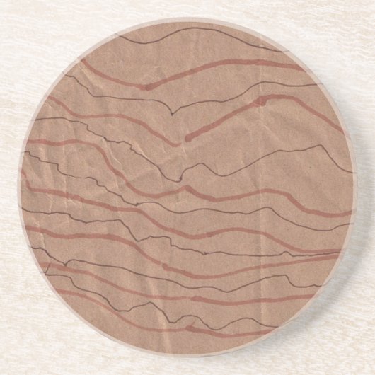 Sandstein-Untersetzer mit braunem Marmordesign Untersetzer (Vorne)