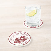 Sandstein-Untersetzer mit Logo Getränkeuntersetzer (Seite)