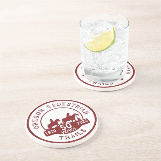 Sandstein-Untersetzer mit Logo Getränkeuntersetzer (Seite)