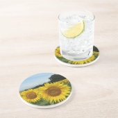 Sandstein Untersetzer mit Sonnenblume (Seite)