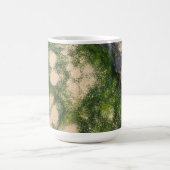 Sandsteinfelsenformation mit smaragdgrünem Moos Kaffeetasse (Mittel)