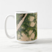 Sandsteinfelsenformation mit smaragdgrünem Moos Kaffeetasse (Links)