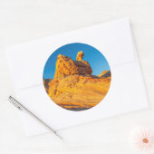 Sandsteinformationen an der weißen Tasche 3 Runder Aufkleber (Umschlag)