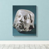 Sandsteinkopf eines Ausländers, Sarnath, 3. Leinwanddruck (Insitu (Holzboden))