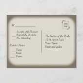 Sandstone and Gold Menu UAWG Einladungspostkarte (Rückseite)