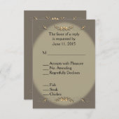 Sandstone and Gold Menu UAWG RSVP Karte (Vorne/Hinten)