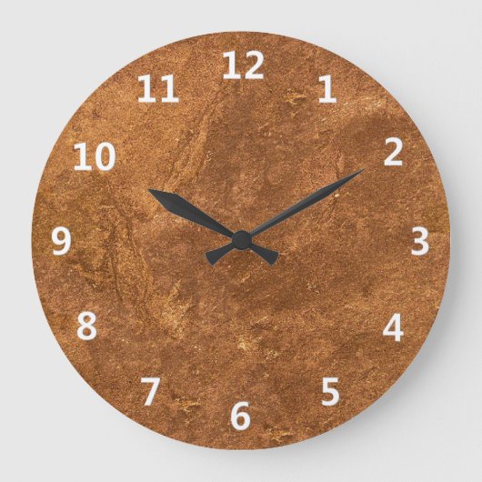 Sandstone Brown Design Große Wanduhr (Vorderseite)
