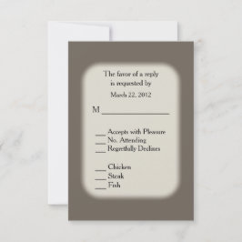 Sandstone Brown UAWG with Menu Choice RSVP Karte