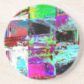 Sandstone Coaster – Abstract Grid Getränkeuntersetzer (Vorne)