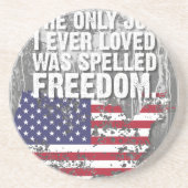 Sandstone Coaster – Freedom Job Getränkeuntersetzer (Vorne)