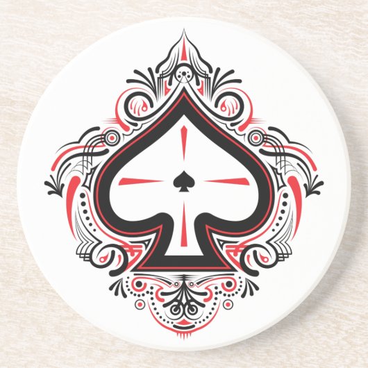 Sandstone Coaster — Spades Getränkeuntersetzer (Vorne)