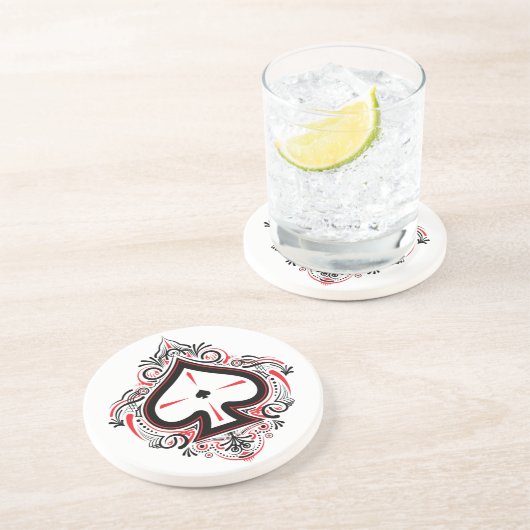 Sandstone Coaster — Spades Getränkeuntersetzer (Seite)