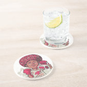 Sandstone Coaster – YOUTH Power Afro & Boombox  Getränkeuntersetzer (Seite)