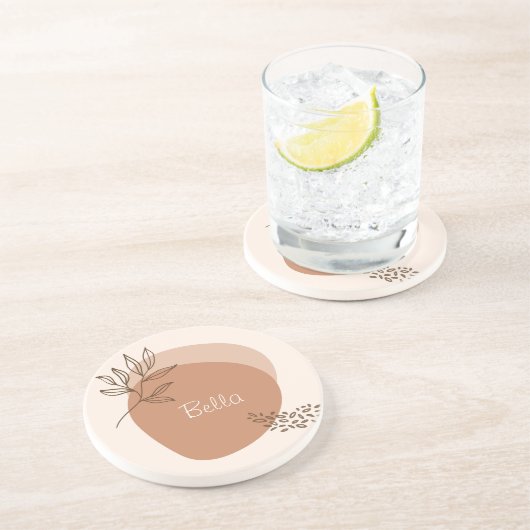 Sandstone Drink Untersetzer - Boho clay color mono (Seite)