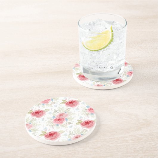 Sandstone Hütte Rose Untersetzer (Seite)