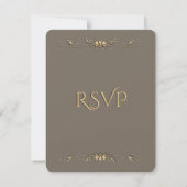 Sandstone und Gold Wedding RSVP Karte (Rückseite)