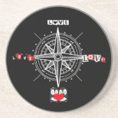 Sandstone Untersetzer Compass Pattern für Valentin (Vorne)