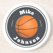 Sandstone Untersetzer - Custom Basketball (Name hi (Vorne)