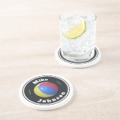 Sandstone Untersetzer - Custom Beach Ball (Name hi (Seite)