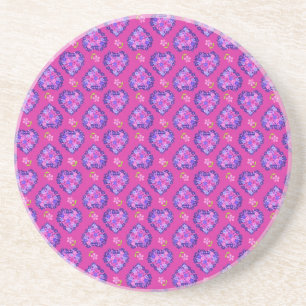 Sandstone Untersetzer, Herz-Blume, Magenta, Mauve Getränkeuntersetzer