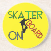 Sandstone Untersetzer - Skater an Bord (Vorne)