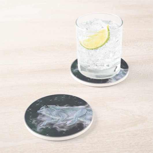 Sandstone Untersetzer - Spirit Wolf (Seite)