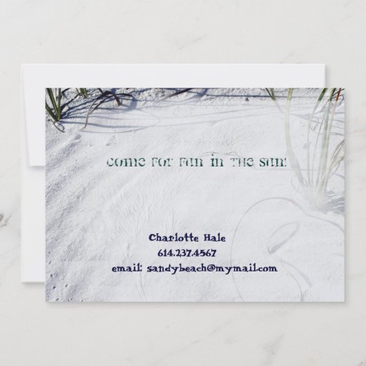 Sandstrand 2 Gerahmt Einladung (Rückseite)